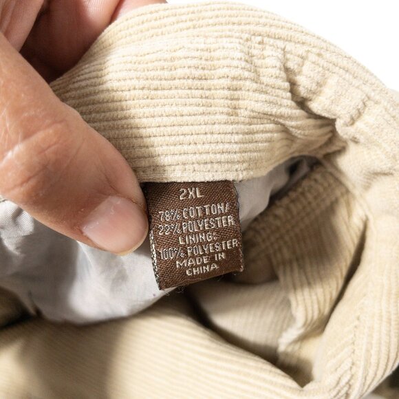 Kahala Tan Corduroy Shirt Jacket 2XL Mens Cotton Blend Button Down Long Sleeve - Picture 7 of 12